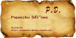 Popeszku Dénes névjegykártya